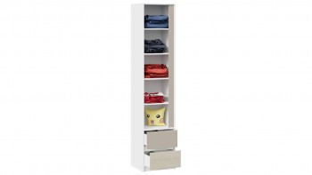 Шкаф для белья комбинированный «Сканди» Дуб Гарден/Белый/Глиняный серый в Большой Ирбе - bolshaya-irba.mebel54.com | фото