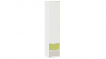 Шкаф для белья комбинированный «Сканди» Дуб Гарден/Белый/Зеленый в Большой Ирбе - bolshaya-irba.mebel54.com | фото