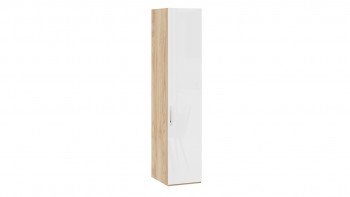 Шкаф для белья с 1 глухой дверью «Эмбер» Яблоня Беллуно/Белый глянец в Большой Ирбе - bolshaya-irba.mebel54.com | фото