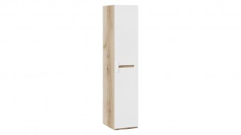 Шкаф для белья с 1-ой дверью «Фьюжн» Дуб Делано/Белый глянец в Большой Ирбе - bolshaya-irba.mebel54.com | фото