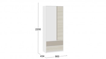 Шкаф для одежды комбинированный «Сканди» Дуб Гарден/Белый/Глиняный серый в Большой Ирбе - bolshaya-irba.mebel54.com | фото