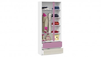 Шкаф для одежды комбинированный «Сканди» Дуб Гарден/Белый/Лиловый в Большой Ирбе - bolshaya-irba.mebel54.com | фото