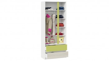Шкаф для одежды комбинированный «Сканди» Дуб Гарден/Белый/Зеленый в Большой Ирбе - bolshaya-irba.mebel54.com | фото