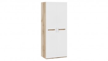 Шкаф для одежды с 2-мя дверями «Фьюжн» Дуб Делано/Белый глянец в Большой Ирбе - bolshaya-irba.mebel54.com | фото