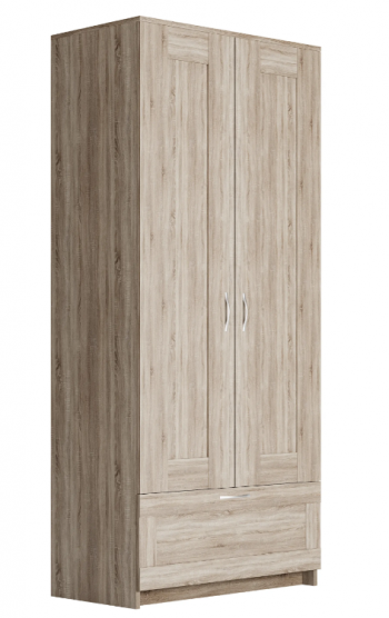 Шкаф двухдверный Сириус с 1 ящиком дуб сонома в Большой Ирбе - bolshaya-irba.mebel54.com | фото