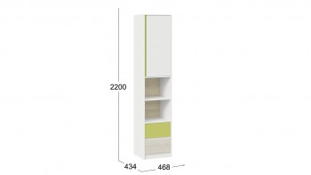 Шкаф комбинированный «Сканди» Дуб Гарден/Белый/Зеленый в Большой Ирбе - bolshaya-irba.mebel54.com | фото