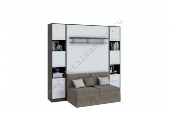 Шкаф-кровать с диваном БЕЛА с полкой ножкой в Большой Ирбе - bolshaya-irba.mebel54.com | фото