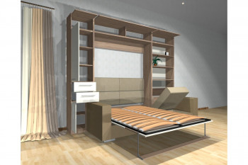 Шкаф-кровать с диваном Каролина в Большой Ирбе - bolshaya-irba.mebel54.com | фото