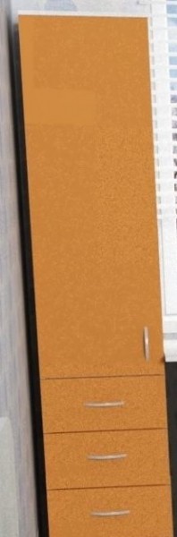 Шкаф-пенал №1 (полуоткрытый) Винтерберг/Оранжевый в Большой Ирбе - bolshaya-irba.mebel54.com | фото