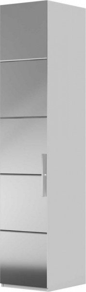 Шкаф ШР-1 зеркало, левый, Вива (Белый/Белый глянец/Платина) в Большой Ирбе - bolshaya-irba.mebel54.com | фото