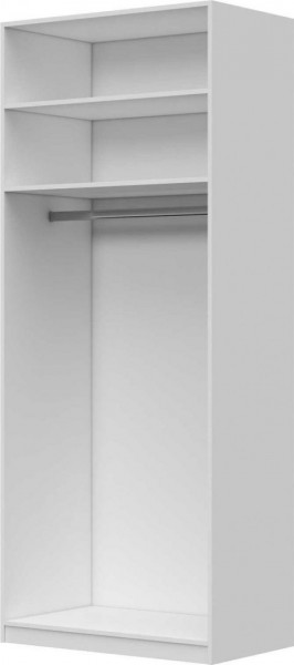 Шкаф ШР-2 без зеркал, Вива (Белый/Белый глянец/Платина) в Большой Ирбе - bolshaya-irba.mebel54.com | фото