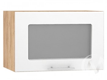 Шкаф со стеклом Валерия-М ШВГС-500 (Белый глянец/Дуб Крафт Золотой/верхний/горизонтальный) в Большой Ирбе - bolshaya-irba.mebel54.com | фото