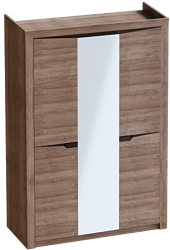 Шкаф трехдверный Соренто Дуб стирлинг/Кофе структурный матовый в Большой Ирбе - bolshaya-irba.mebel54.com | фото