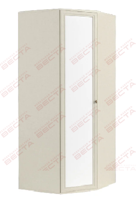 Шкаф угловой МДФ 930 с зеркалом Белый в Большой Ирбе - bolshaya-irba.mebel54.com | фото
