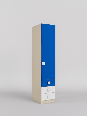 Шкаф угловой (секция с ящиками) Скай люкс (Синий/Белый/корпус Клен) в Большой Ирбе - bolshaya-irba.mebel54.com | фото