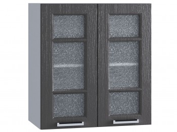 Шкаф верхний со стеклом 600, ШВС 600 (Клен серый/корпус белый) в Большой Ирбе - bolshaya-irba.mebel54.com | фото