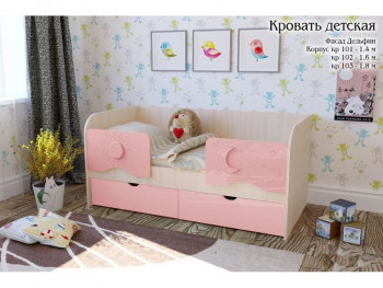 Соня Кровать детская 2 ящика 1.6 Розовый глянец в Большой Ирбе - bolshaya-irba.mebel54.com | фото