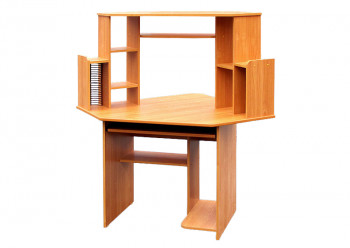 Угловой компьютерный стол (Вишня Оксфорд) в Большой Ирбе - bolshaya-irba.mebel54.com | фото