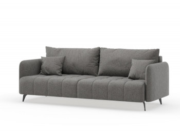 Валериан диван трёхместный прямой Стальной, ткань RICO FLEX 9292 в Большой Ирбе - bolshaya-irba.mebel54.com | фото