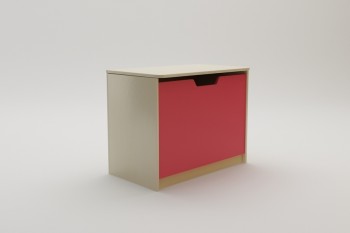 Ящик для игрушек Бэрри (Бежевый/Красный/корпус Клен) в Большой Ирбе - bolshaya-irba.mebel54.com | фото