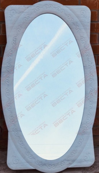 Зеркало Овальное МДФ Белый в Большой Ирбе - bolshaya-irba.mebel54.com | фото