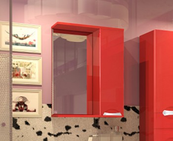 Зеркало-шкаф Камелия 65 (красный) в Большой Ирбе - bolshaya-irba.mebel54.com | фото